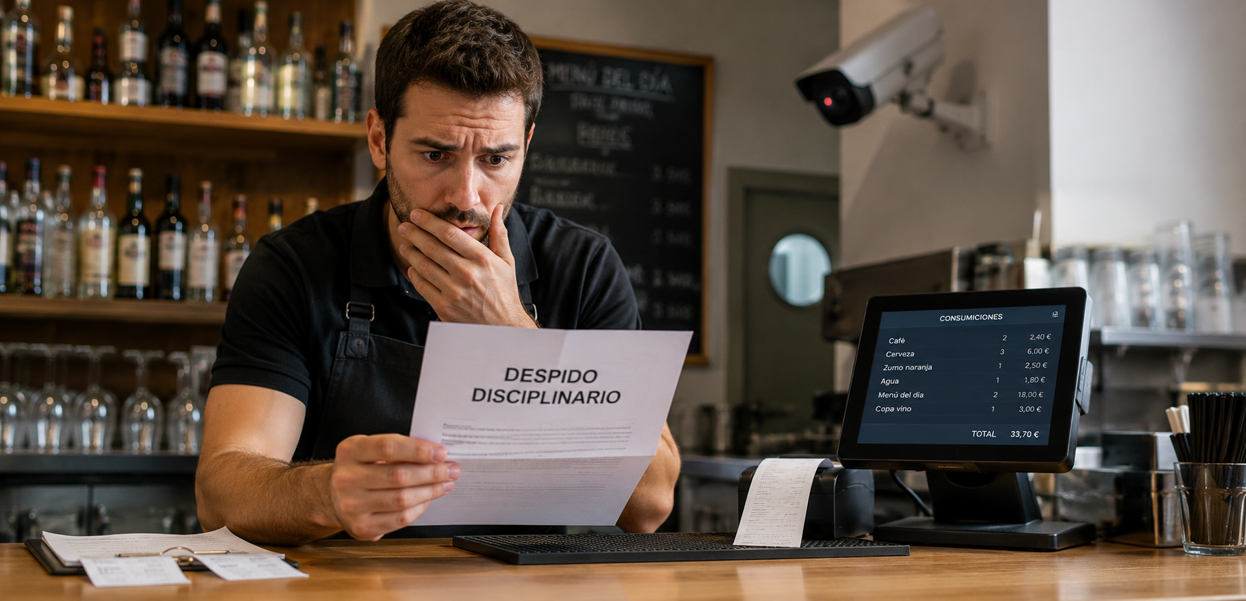 Despido disciplinario por presuntas consumiciones no cobradas: la empresa pierde el juicio por no poder demostrar los hechos
