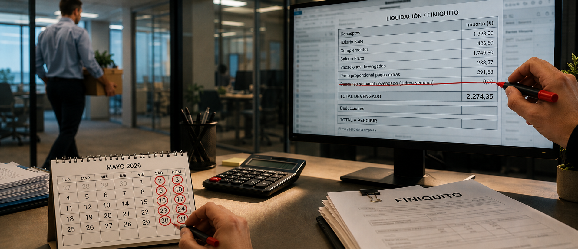 ¿Tu empresa no te ha pagado correctamente el finiquito? La Audiencia Nacional reconoce el derecho a cobrar también el descanso semanal devengado